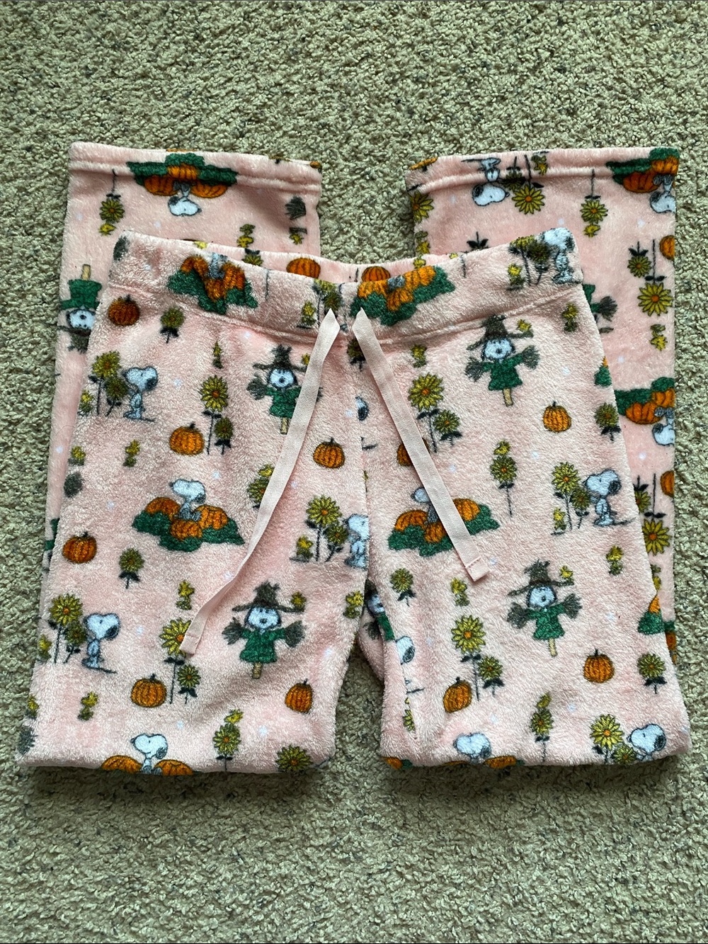 Peanuts Womens Pink Snoopy & Pumpkin Pajama Bottoms (Fall themed)